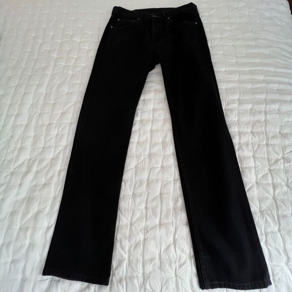 Levi's 505 Men's Jeans Size 33 Regular Fit Straight Leg Denim Casual Black - Picture 4 of 8